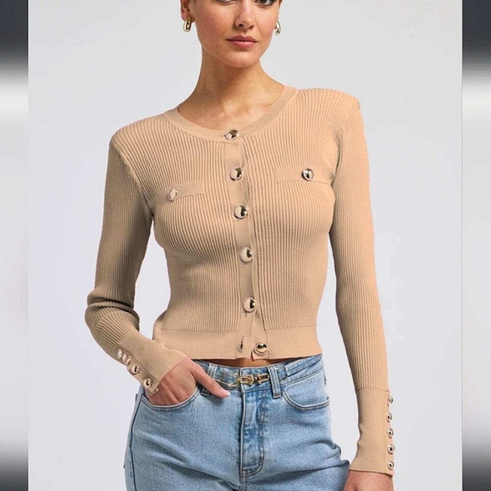 NWT$298 Generation Love Pennie Rib-Knit Cardigan Sweater Sz XL - Picture 2 of 16